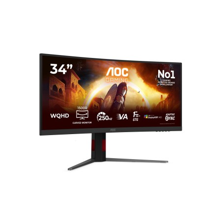 AOC G4 Gaming écran plat de PC 86,4 cm (34") 3440 x 1440 pixels Noir, Rouge