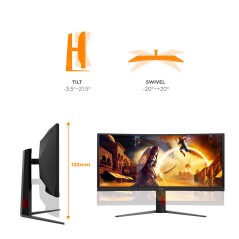 AOC G4 Gaming écran plat de PC 86,4 cm (34") 3440 x 1440 pixels Noir, Rouge