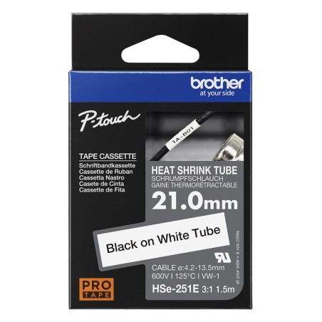 21.0MM BLACK ON WHITE HEAT SHRINK TAPE