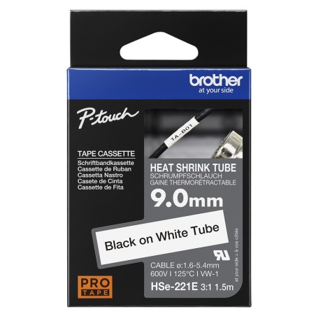 9.0MM BLACK ON WHITE HEAT SHRINK TAPE