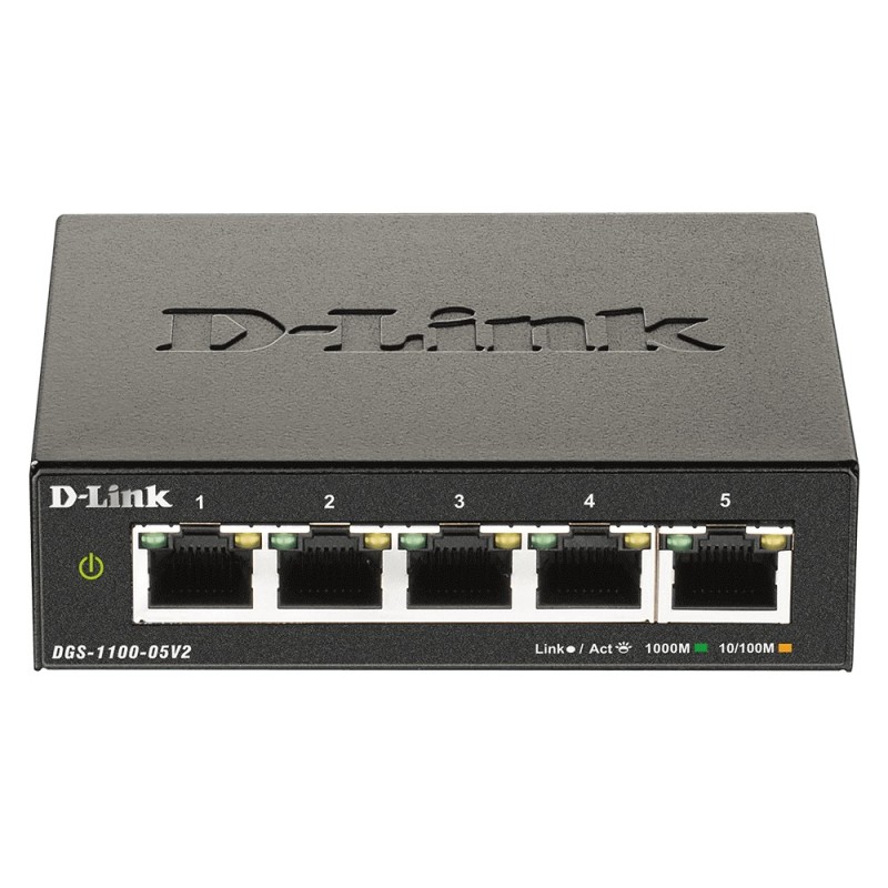D-Link DGS-1100-05V2/E commutateur réseau Géré L2 Gigabit Ethernet (10/100/1000) Noir D-Link DGS-1100-05V2/E commutateur réseau Géré L2 Gigabit Ethernet (10/100/1000) Noir