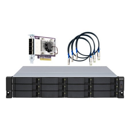 QNAP TL-R1200S-RP Boîtier de disques de stockage Boîtier disque dur/SSD Noir, Gris 2.5/3.5"