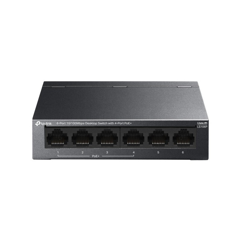 TP-Link LS106P commutateur réseau Non-géré L2 Fast Ethernet (10/100) Connexion Ethernet, supportant l'alimentation via ce port TP-Link LS106P commutateur réseau Non-géré L2 Fast Ethernet (10/100) Connexion Ethernet, supportant l'alimentation via ce port