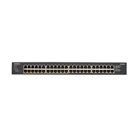 NETGEAR GS348PP Non-géré Gigabit Ethernet (10/100/1000) Connexion Ethernet, supportant l'alimentation via ce port (PoE) Noir