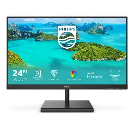 Philips E Line 245E1S/00 écran plat de PC 60,5 cm (23.8") 2560 x 1440 pixels 2K Ultra HD LCD Noir