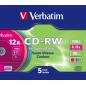Verbatim CD-RW Colour 12x 700 Mo 5 pièce(s) Verbatim CD-RW Colour 12x 700 Mo 5 pièce(s)