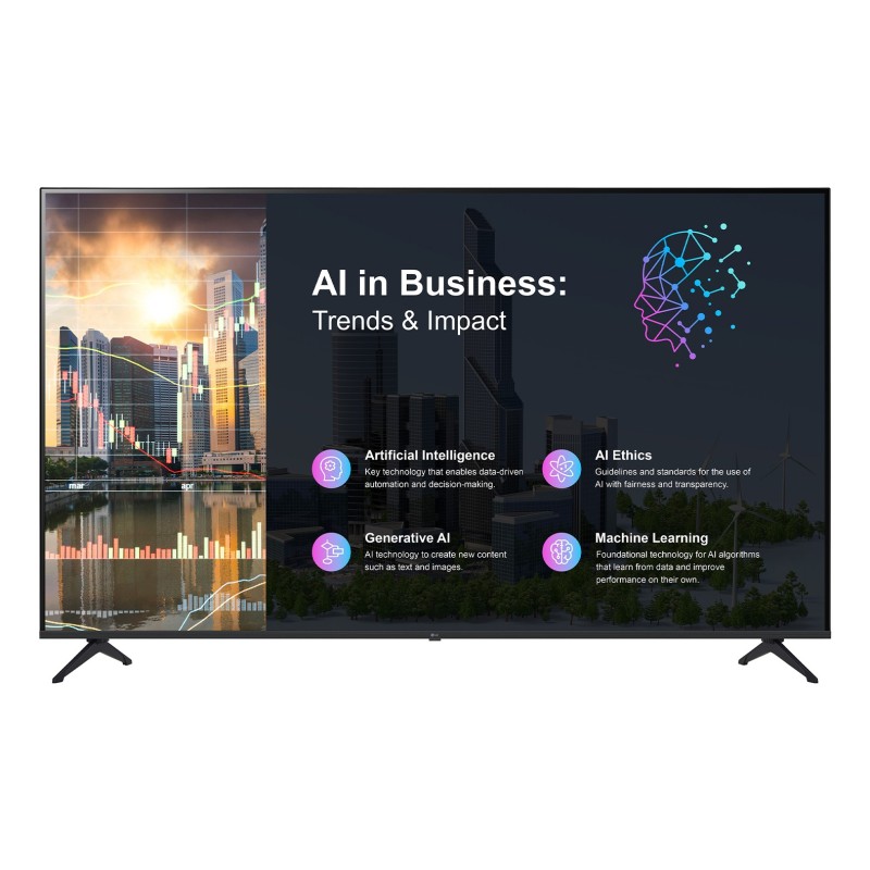 LG 50PK640S Écran plat de signalisation numérique 127 cm (50") LED 260 cd/m² 4K Ultra HD Noir Intégré dans le processeur WebOS