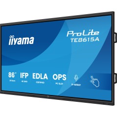 iiyama TE8615A-B1AG Écran d'affichage dynamique Écran plat interactif 2,17 m (85.6") Wifi 550 cd m² 4K Ultra HD Noir Écran
