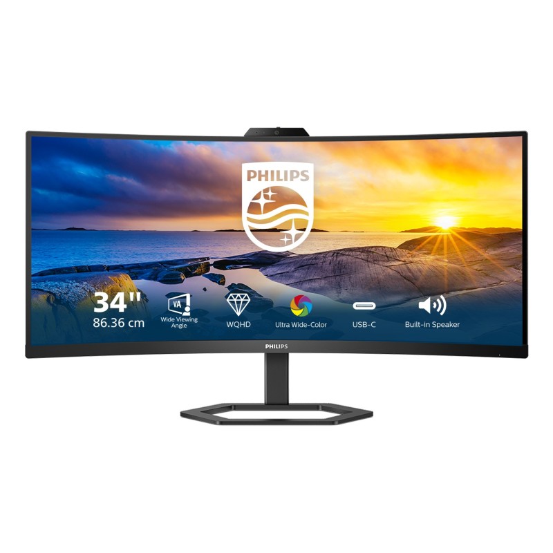 Philips 5000 series 34E1C5600HE/00 écran plat de PC 86,4 cm (34") 3440 x 1440 pixels 4K Ultra HD LED Noir Philips 5000 series 34E1C5600HE/00 écran plat de PC 86,4 cm (34") 3440 x 1440 pixels 4K Ultra HD LED Noir
