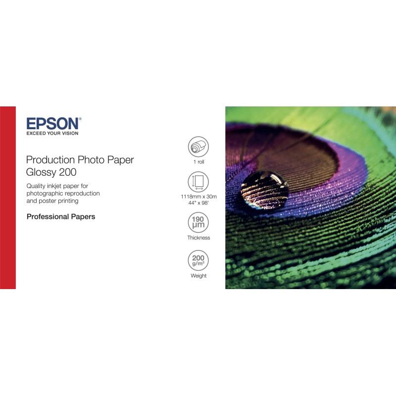 Epson Production Photo Paper Glossy 200 44" x 30m Epson Production Photo Paper Glossy 200 44" x 30m