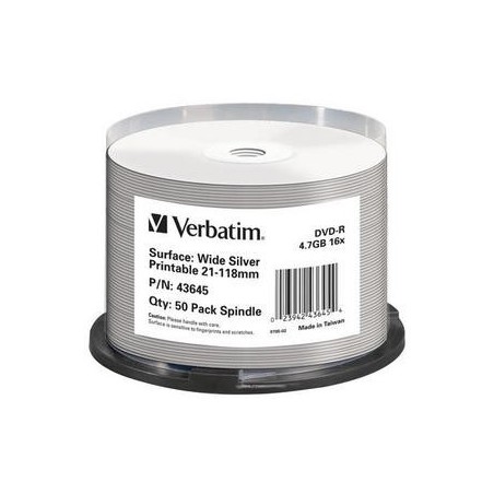 Verbatim 43645 DVD vierge 4,7 Go DVD-R 50 pièce(s)