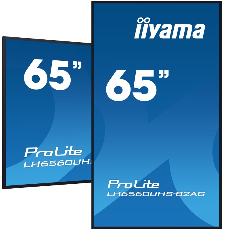 iiyama LH6560UHS-B2AG Écran d'affichage dynamique Carte A numérique 163,8 cm (64.5") LED Wifi 500 cd/m² 4K Ultra HD Noir iiyama LH6560UHS-B2AG Écran d'affichage dynamique Carte A numérique 163,8 cm (64.5") LED Wifi 500 cd/m² 4K Ultra HD Noir