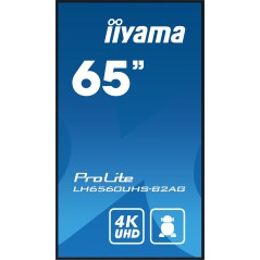 iiyama LH6560UHS-B2AG Écran d'affichage dynamique Carte A numérique 163,8 cm (64.5") LED Wifi 500 cd m² 4K Ultra HD Noir