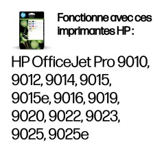 HP 963 Pack de 4 cartouches d'encre Noir/Cyan/Magenta/Jaune authentiques