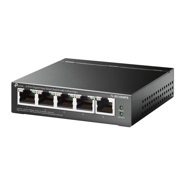 TP-Link TL-SG105MPE commutateur réseau L2 Gigabit Ethernet (10/100/1000) Connexion Ethernet, supportant l'alimentation via ce