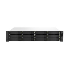 QNAP TS-1264U-RP NAS Rack (2 U) Intel® Celeron® 8 Go DDR4 0 To QNAP QTS Aluminium, Noir
