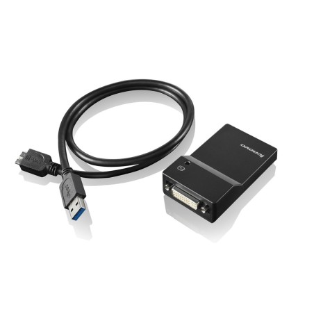 Lenovo USB 3.0 - DVI VGA adaptateur graphique USB 2048 x 1152 pixels Noir