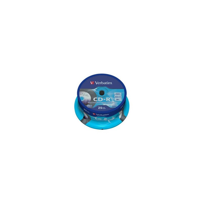 Verbatim CD-R AZO Data Vinyl Printable 700 Mo 52x 25 pièce(s)