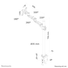 Neomounts FPMA-D935POLE70 Support d'écran à fixer 10-30"