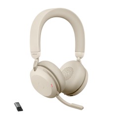 Jabra Evolve2 75 Casque Sans fil Arceau Bureau Centre d'appels Bluetooth Beige
