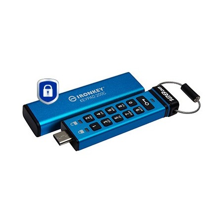 Kingston Technology IronKey Keypad 200C USB-C de 128 Go, FIPS 140-3 niveau 3 AES-256
