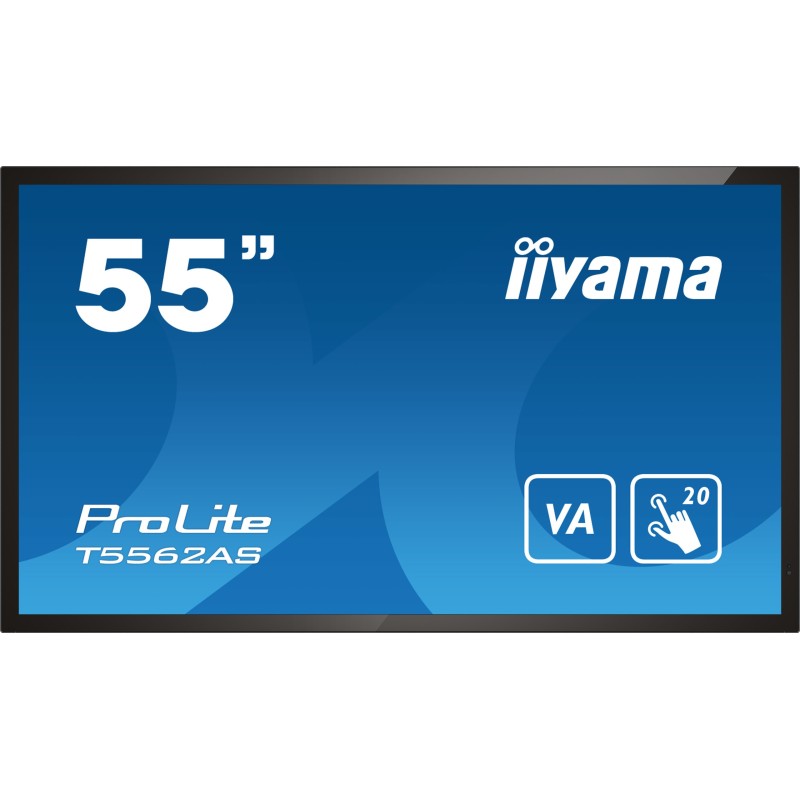 iiyama T5562AS-B1 Écran d'affichage dynamique Écran plat interactif 138,7 cm (54.6") VA 500 cd/m² 4K Ultra HD Noir Écran