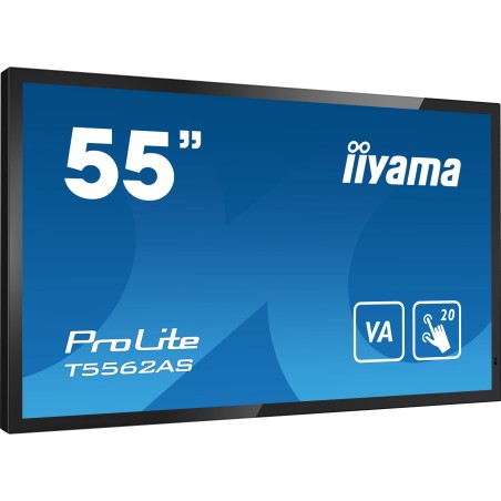 iiyama T5562AS-B1 Écran d'affichage dynamique Écran plat interactif 138,7 cm (54.6") VA 500 cd/m² 4K Ultra HD Noir Écran
