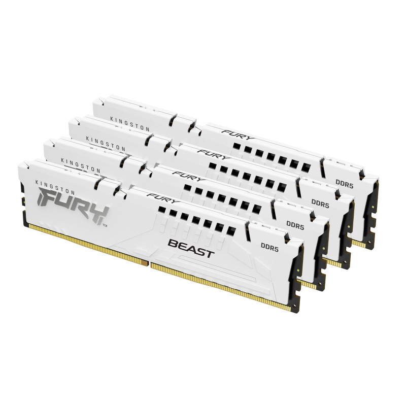 Kingston Technology FURY Beast 64 Go 6000 MT/s DDR5 CL40 DIMM (Kits de 4) White XMP