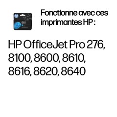 HP Cartouche authentique d'encre cyan 951