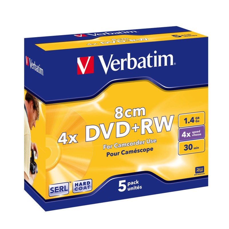 Verbatim DVD+RW 8cm Matt Silver 1,4 Go 5 pièce(s) Verbatim DVD+RW 8cm Matt Silver 1,4 Go 5 pièce(s)