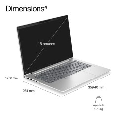HP ProBook 4 G2ah 16 inch Notebook PC AMD Ryzen™ 5 220 Ordinateur portable 40,6 cm (16") WUXGA 12 Go DDR5-SDRAM 512 Go SSD