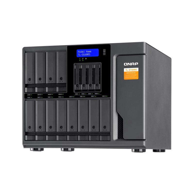 QNAP TL-D1600S Boîtier de disques de stockage Boîtier disque dur/SSD Noir, Gris 2.5/3.5"