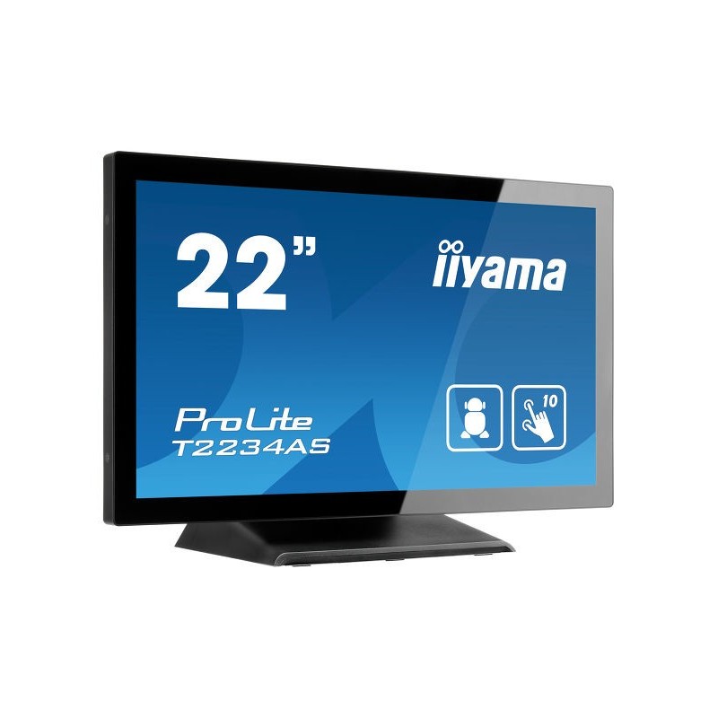 iiyama ProLite T2234AS-B1 écran plat de PC 54,6 cm (21.5") 1920 x 1080 pixels Full HD Écran tactile Multi-utilisateur Noir iiyama ProLite T2234AS-B1 écran plat de PC 54,6 cm (21.5") 1920 x 1080 pixels Full HD Écran tactile Multi-utilisateur Noir