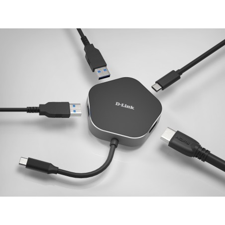 D-Link DUB-M420 station d'accueil Avec fil Thunderbolt 3 Aluminium, Noir