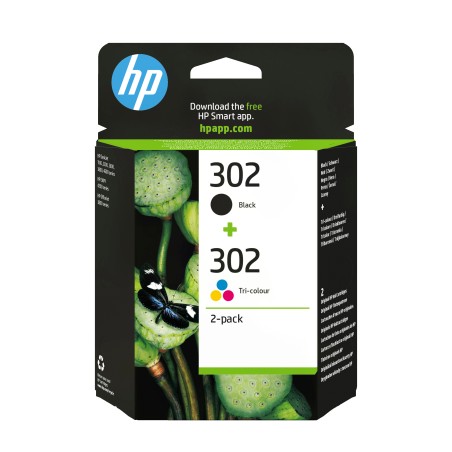 HP Pack de 2 cartouches d'encre noire 3 couleurs authentiques 302