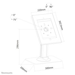 Neomounts TABLET-D300WHITE Support de bureau pour tablette 9.7"- verrouillable
