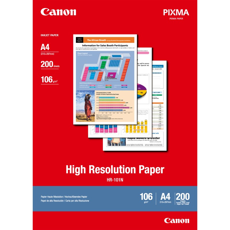 Canon Papier haute résolution A4 HR-101N - 200 feuilles Canon Papier haute résolution A4 HR-101N - 200 feuilles