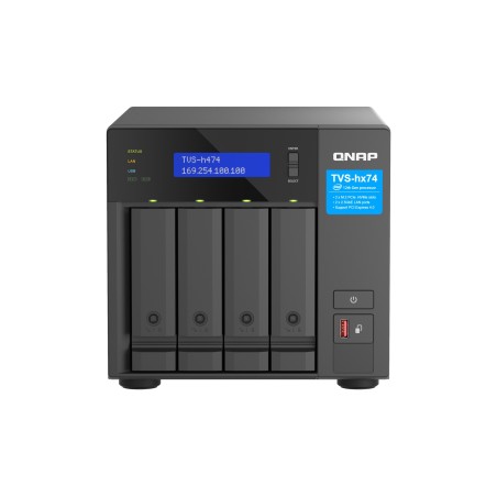 QNAP TVS-H474 NAS Tower Intel® Core™ i3 i3-12100 8 Go DDR4 0 To QuTS hero Noir