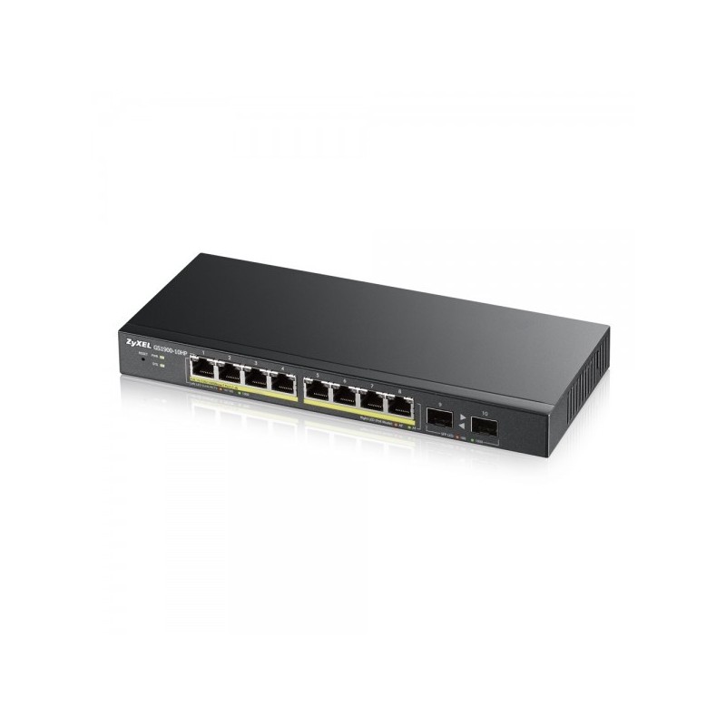 Zyxel GS1900-8HP v3 PoE Géré L2 Gigabit Ethernet (10/100/1000) Connexion Ethernet, supportant l'alimentation via ce port (PoE)