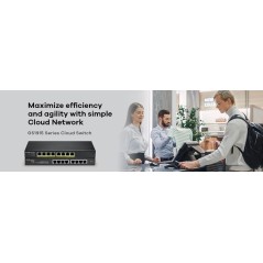 Zyxel GS1915-8EP Géré L2 Gigabit Ethernet (10 100 1000) Connexion Ethernet, supportant l'alimentation via ce port (PoE) Noir