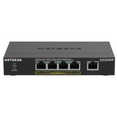 NETGEAR GS305PP Non-géré Gigabit Ethernet (10/100/1000) Connexion Ethernet, supportant l'alimentation via ce port (PoE) Noir