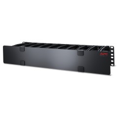 APC Passe-câbles horizontal, 2 U x 15 cm de profondeur, avec attaches de câbles sur plaque inférieure, un seul côté et capot