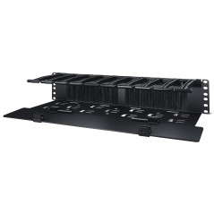 APC Passe-câbles horizontal, 2 U x 15 cm de profondeur, avec attaches de câbles sur plaque inférieure, un seul côté et capot
