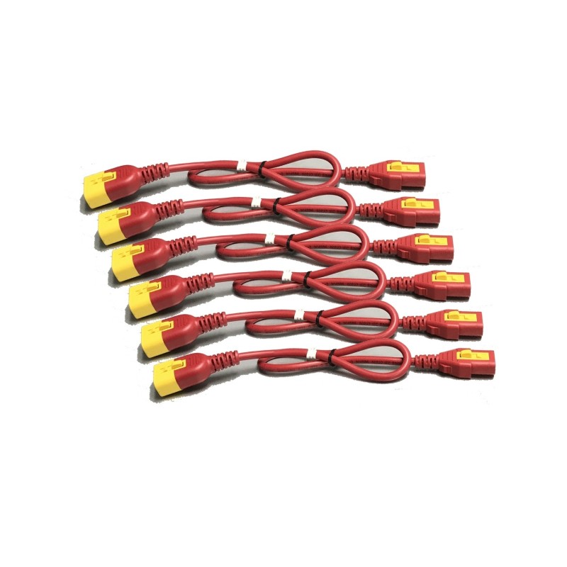 APC Power Cord Kit (6 ea), Locking, C13 to C14, 1.8m, Red APC Power Cord Kit (6 ea), Locking, C13 to C14, 1.8m, Red