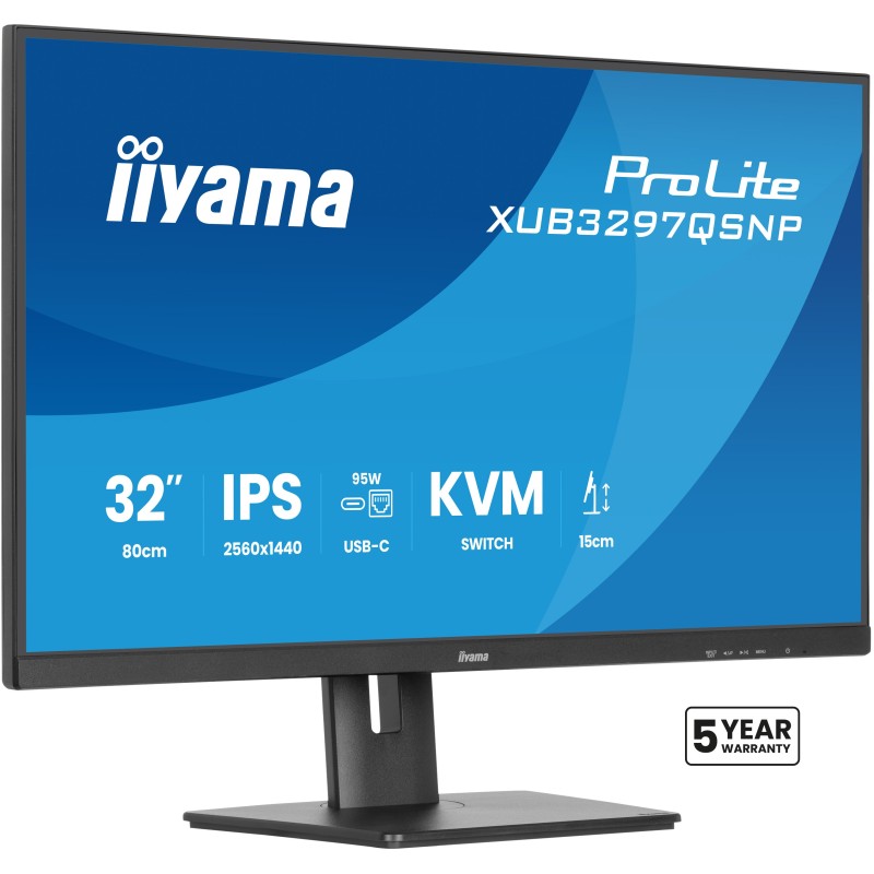 iiyama ProLite XUB3297QSNP-B1 écran plat de PC 81,3 cm (32") 2560 x 1440 pixels Quad HD LED Noir iiyama ProLite XUB3297QSNP-B1 écran plat de PC 81,3 cm (32") 2560 x 1440 pixels Quad HD LED Noir