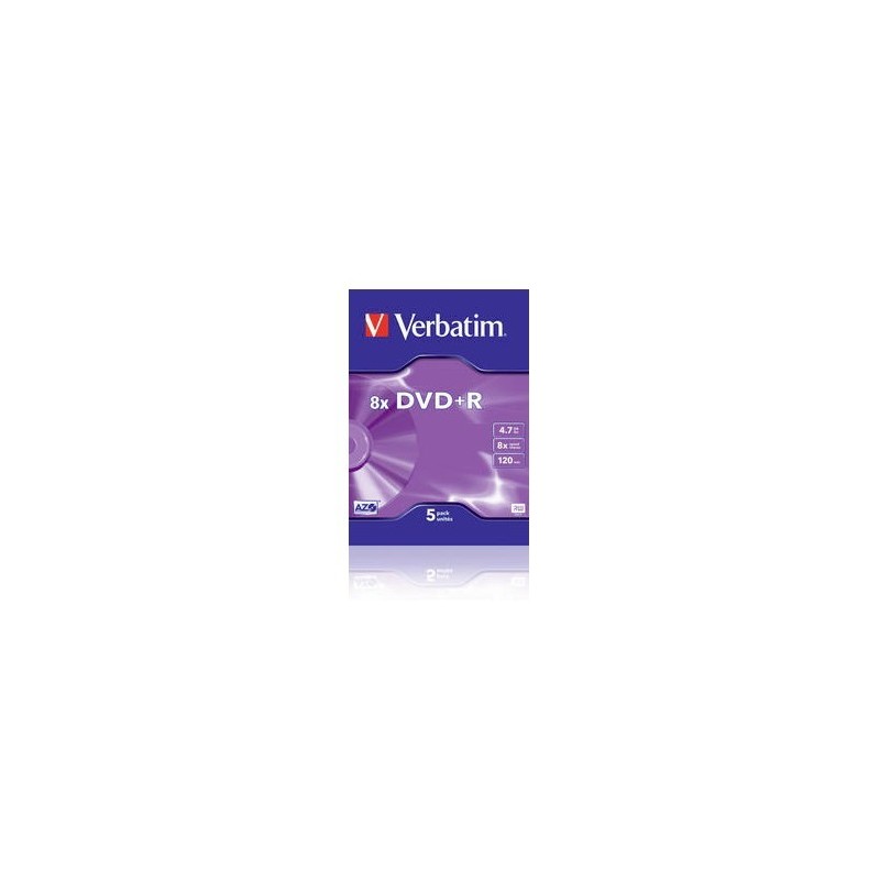 Verbatim DVD+R 8x 4,7 Go 5 pièce(s) Verbatim DVD+R 8x 4,7 Go 5 pièce(s)