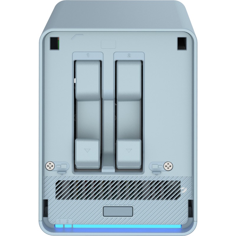 QNAP QMiroPlus-201W NAS Bureau Intel® Celeron® J4125 4 Go DDR4 0 To QNAP Turbo System Bleu