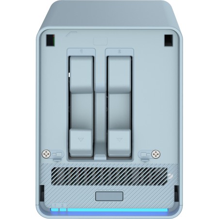 QNAP QMiroPlus-201W NAS Bureau Intel® Celeron® J4125 4 Go DDR4 0 To QNAP Turbo System Bleu