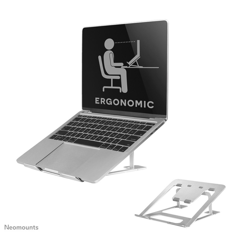 Neomounts NSLS085SILVER Support pour ordinateur portable 10-17" - pliable - compact - universel Neomounts NSLS085SILVER Support pour ordinateur portable 10-17" - pliable - compact - universel