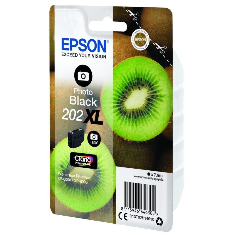 Epson Kiwi Singlepack Photo Black 202XL Claria Premium Ink Epson Kiwi Singlepack Photo Black 202XL Claria Premium Ink